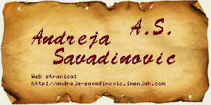 Andreja Savadinović vizit kartica
